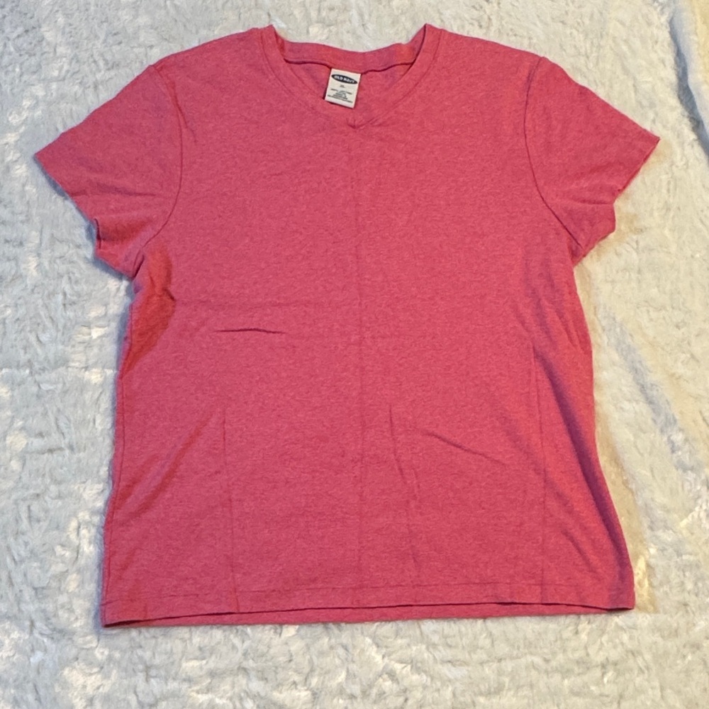 Old Navy Pink Cotton V-Neck Tee